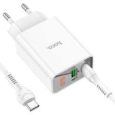 Hoco Wall charger “C100A” PD20W + QC3.0 EU set with cable Hoco Wall charger “C100A” PD20W + QC3.0 EU set with cable